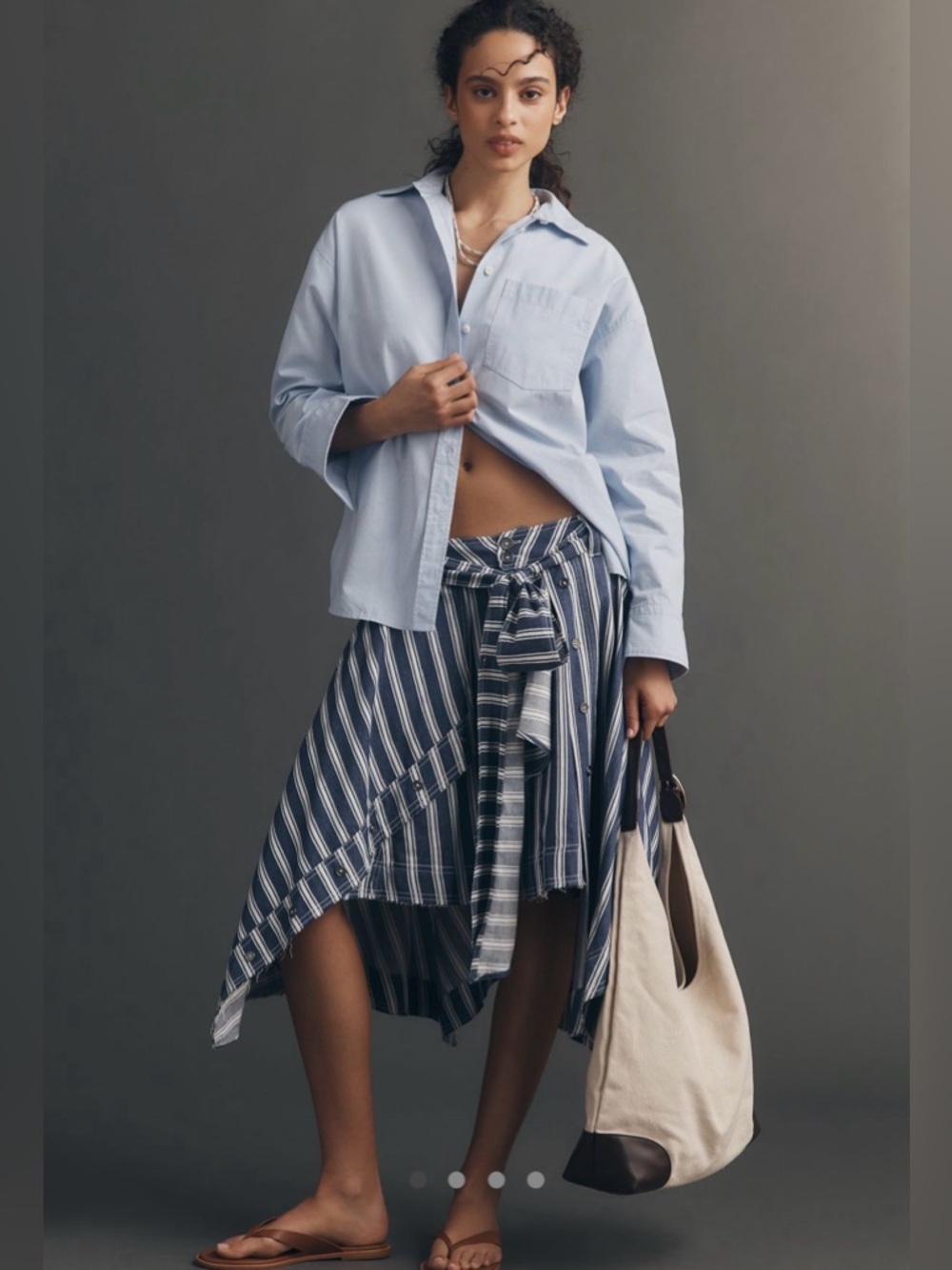 Anthropologie Pilcro Asymmetrical Raw Edge Tie Waist Skirt